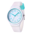 Orologio al quarzo per bambini in silicone bianco con numeri verde menta e quadrante - Bianco