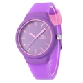 Modische lila Quarz-Armbanduhr für Studenten mit Silikonarmband und minimalistischem Zifferblatt - Lila