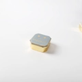 Blue ceramic cat jewelry box with golden meow lettering and metallic base finish - Gray Storage Box