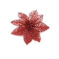 15cm rote Glitzer Weihnachtsstern Blume für Weihnachtsbaum und DIY Dekoration - 15cm / Rot