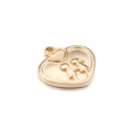 Colgante de corazón dorado con relieve de niño y niña para creación de joyas DIY - Color Dorado (KLJ144-Z)
