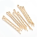 Set van 10 minimalistische gouden golvende schuifspeldjes voor veelzijdige haarstyling - Set van 10 Golfstijl / Goud