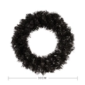 30CM black tinsel wreath for Halloween and Christmas decoration with fluffy texture - Black PVC Wreath 30cm