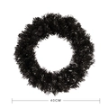 Black 40cm tinsel wreath decoration for Halloween and Christmas window display - Black PVC Wreath 40cm
