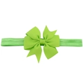 Bandeau bébé vert néon avec grand nœud en ruban gros-grain pour nourrissons et enfants - Vert Lumineux