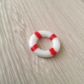 Miniature white and red resin lifebuoy model for moss micro landscape decoration - Red Lifebuoy