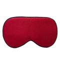 Dark red silk sleep eye mask with ergonomic curved design and black stitched edges - Burgundy
