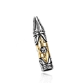 Bullet-shaped hexagram pendant necklace in silver and gold-tone stainless steel finish - Two-tone Pendant (Without Chain)