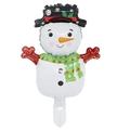 Globo de papel de aluminio de muñeco de nieve navideño con sombrero negro y bufanda verde - Muñeco de Nieve Estilo B