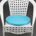 Waterproof round outdoor chair cushion in vibrant lake blue fabric for garden furniture - Sky Blue