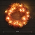 DIY 40cm rosa Weihnachts-PVC-Kranz mit warmgelben LED-Lichtern für festliche Hausdekoration - Rosa Kranz 40cm-Mit Licht