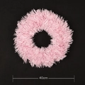 Corona de Navidad rosa con purpurina de PVC para decoración navideña de 40cm diámetro - Guirnalda Rosa 40cm-Sin Luz
