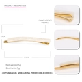 Pasador de pelo de acetato blanco con base de metal dorado y diseño minimalista - Blanco perla