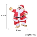 Santa Claus enamel brooch in red and white with dimensions 4.2cm by 3.5cm - Dancing Santa Claus