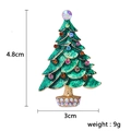 Green enamel Christmas tree brooch with colorful rhinestones and size measurements - No. 2 Christmas Tree