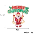 Santa Claus Merry Christmas brooch pin with red green enamel and 4cm dimensions - Swinging Santa Claus