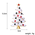 Christmas tree brooch with white enamel, colorful rhinestones, and 5.2cm height - No.4 Christmas Tree