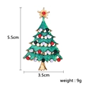 Christmas tree brooch with green enamel and multi-colored rhinestones, 5.5cm x 3.5cm - No. 1 Christmas Tree