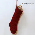 Calza di Natale rossa a trecce da 46 cm con bastoncini di zucchero e decorazioni regalo - 18 Pollici Grande / Rosso Porpora