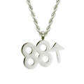 Hip-Hop Edelstahl-Halskette für Herren mit silbernem Nummer 88 Pfeil-Anhänger - Edelstahl Gliederkette 2,5 mm * 60 cm / Silber