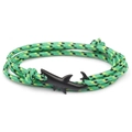 Braided nylon rope bracelet in green, yellow and black with black shark clasp detail - No. 5 Black Shark