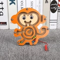 Children's wooden magnetic marble maze toy featuring an orange monkey shape for motor skills - Monkey