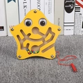 Yellow starfish wooden magnetic bead maze puzzle toy for early educational skill learning - Starfish