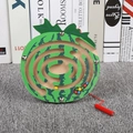 Watermelon magnetic maze wooden puzzle with colorful beads and tethered stylus pen - Watermelon
