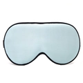 Double-sided silk sleep mask in light blue with black trim for total blackout - Light Blue