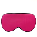 Hot pink silk sleep eye mask with black trim for travel and light blocking - Rose Red