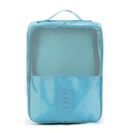 Bolsa de viaje azul claro para zapatos impermeable con malla y logo Travel - Azul claro