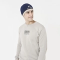 Berretto in maglia bicolore blu navy e beige con ricamo Cool Cheer alla moda - M (56-58cm) / Blu navy