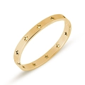 Modieuze gouden roestvrijstalen armband met uitgesneden sterren en scharniersluiting - Goud