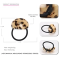 Acetate hair tie with tortoiseshell curved accent and black elastic band for women - Beige Tortoise Shell