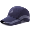 Men's winter baseball cap with ear flaps in navy blue, outdoor leisure sport hat - Adjustable / Navy Blue
