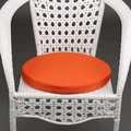 Waterproof round bright orange seat cushion for outdoor chairs with thick padding - Orange