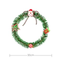 30cm Christmas wreath with Santa Claus, ribbons, and gift box decorations on green PVC needles - Christmas Wreath-30cm / Green