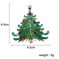 Green enamel Christmas tree brooch with sparkling rhinestones and a gold star - No.5 Christmas Tree