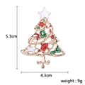 Christmas tree brooch with red and green enamel and star details, size 5.3x4.3cm - No. 3 Christmas Tree