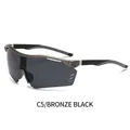 Cycling sunglasses with bronze frame and dark grey lenses for outdoor sports - Gunmetal Frame Black Grey Lens