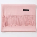 Soft pink faux cashmere scarf with fringe tassels and high quality woven texture - Baby Pink