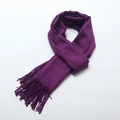 Sciarpa di cashmere viola scuro con frange per donna, calda e morbida per l'inverno - Viola