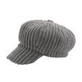 Gorra baker boy clásica en pana gris de canalé ancho con textura suave para invierno - M (56-58cm) / Gris