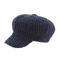 Gorra de repartidor de pana azul oscuro para mujer con textura de rayas anchas - M (56-58cm) / Azul