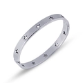 Slanke zilveren roestvrijstalen armband met holle steruittellingen en verborgen sluiting - Zilver
