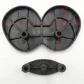 Detail view of black plastic doll base components with dimensions 13mm and 8mm indicated - 901 Conjoined Twins 13*8