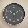 Orologio da parete silenzioso da 12 pollici con quadrante grigio scuro e numeri 3D bianchi - 12 Pollici / Grigio Scuro/Bianco