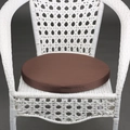 Waterproof round outdoor chair cushion in dark brown fabric for garden armchairs - Coffee