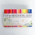Detail of 48-color dual tip watercolor pens with flexible brush and 0.4mm fineliner tip - 48 Colors White Barrel Dual Tip PVC Bag