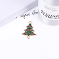 Christmas tree shaped alloy pendant with green and red enamel in golden metal finish - No.13 Three Layer Xmas Tree